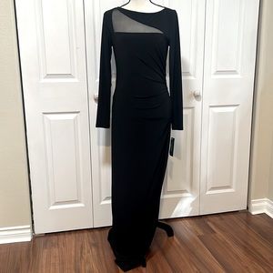 Ralph Lauren Black Long Sleeve Prom Dress